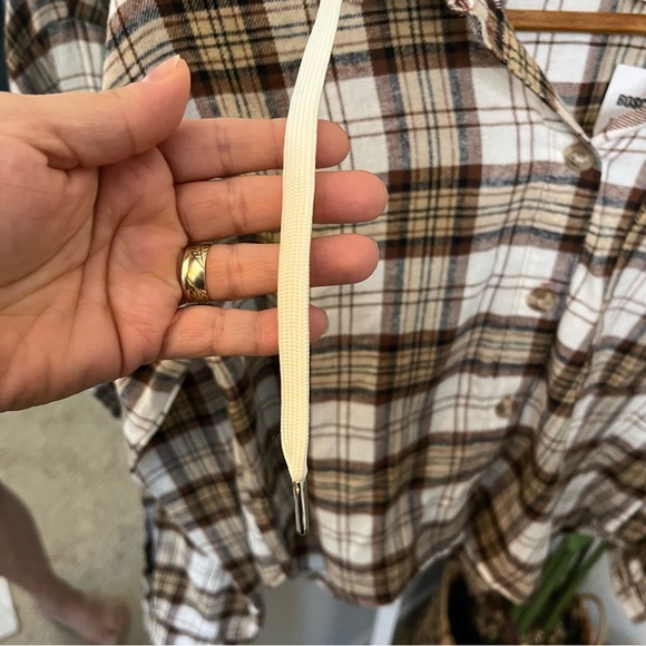 🤍 Derek Heart Plaid Sherpa-Lined Hoodie Shacket Sz S | Cute Cropped Plaid Hoodie - Picture 6 of 11